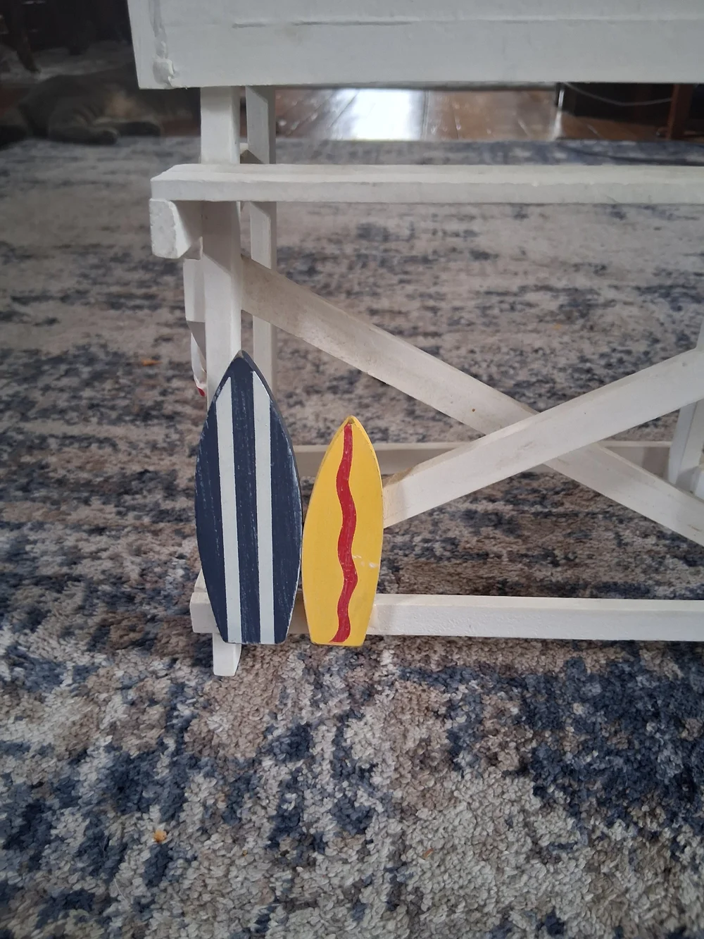 Coastal White Chair Photo Frame with Surfboard Accents